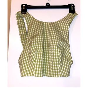 Zara gingham like green crop top